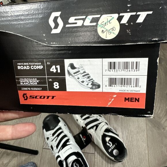 Scott Road Comp Lady Gloss White/Gloss Black Size 8 US 41 EU - Picture 5 of 7